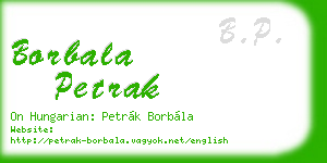 borbala petrak business card
