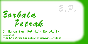 borbala petrak business card